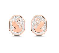 Swarovski 5621105 Orecchini a lobo Signum Cigno Bianchi Placcato Oro Rosa