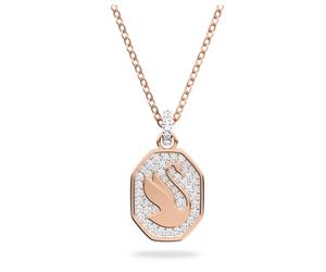 Swarovski 5621106 Pendente Signum Cigno Bianco Placcato Oro Rosa