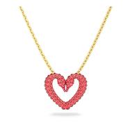Swarovski 5634723 Pendente Una Pavé Cuore Piccolo Rosso Placcato Oro