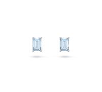 Swarovski 5639134 Stilla Cushion Cut Stud Earrings - Blue Crystals, Rhodium-Plated