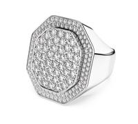 Swarovski 5651378 Anello cocktail Dextera Forma ottagonale Bianco Placcato Rodio