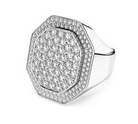 Swarovski 5651381 Anello cocktail Dextera Forma ottagonale Bianco Placcato Rodio