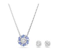 Swarovski 5685437 Set Idyllia Taglio misto Fiore Blu Placcato Rodio