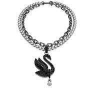 Swarovski 5688747 Girocollo e spilla Swan Crystal Pearl Cigno Neri