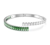 Swarovski Bracciale rigido Matrix, Taglie miste, Verde, Bagno rodio