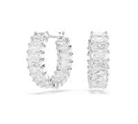 SWAROVSKI 5733397 Orecchini a cerchio Matrix Taglio baguette Bianchi Placcato