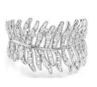 Swarovski 5749378 Braccialetto Vienna, Piuma, Bianco, Placcato rodio