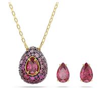 Swarovski 5752883 Set Sublima Set (2), Taglio Pear, Rosso, Finitura oro 18K