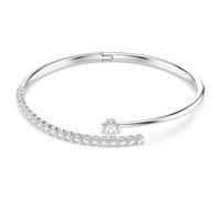 Swarovski Matrix Bracciale Rigido, Taglio Rotondo, Bianco, Placcato Rodio