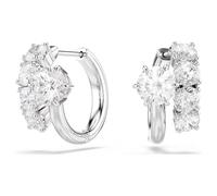 Swarovski 5753572 Orecchini a cerchio Matrix Taglio Round, Bianchi