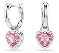 Swarovski Chroma Orecchini Pendenti, Cuore, Rosa, Placcato Rodio