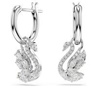 SWAROVSKI 5759942 ORECCHINI PENDENTI SWAN, TAGLIO MISTO, CIGNO, BIANCHI, PLACCAT