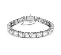 Swarovski, ,Accessories ,Donna ,Grigio ,ONE SIZE Bracciale Unisex Millenia Bracciale da Tennis Taglio Quadrato Bianco Rodiato 5599202
