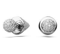 Swarovski Luna Orecchini a Lobo, con Pavé di Cristalli Swarovski, Placcatura in Tonalità Rodio, Bianco
