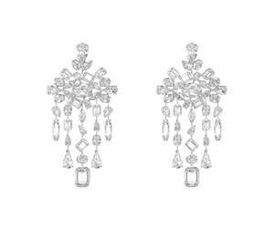 Swarovski, ,Accessories ,Donna ,Grigio ,ONE SIZE Orecchini Unisex Gemma Argento Bianco 5639329