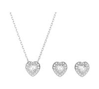 Swarovski, ,Accessories ,Donna ,Grigio ,ONE SIZE Unisex Ariana Grande x Set di Gioielli Mixed Cuts Cuore Bianco Rodiato 5720849