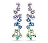Swarovski Orecchini pendenti Gema, Taglio misto, Chandelier, Lunghi, Multicolore, Placcato color oro