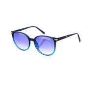 Swarovski, ,Accessories ,Donna ,Nero ,ONE SIZE Occhiali da Sole Ovali con Montatura in Acetato Nero-Blu e Lenti Viola Sfumate