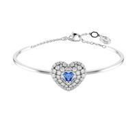 Swarovski Bracciale rigido Hyperbola, Cuore, Blu, Placcato rodio