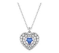 Swarovski, ,Accessories ,unisex ,Grigio ,ONE SIZE Collana Unisex Idyllia Hyperbola Cuore Ciondolo Blu Rodiato 5680403