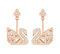 Swarovski, ,Accessories ,unisex ,Rosa ,ONE SIZE Orecchini a Lobo con Pavé di Cristalli