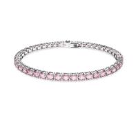 Swarovski Braccialetto Matrix Tennis, Taglio tondo, Rosa, Placcato rodio