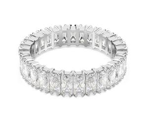Swarovski Anello a matrice, taglio baguette, bianco, finitura argento