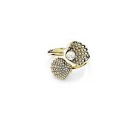 Swarovski Anello aperto Idyllia, Crystal Pearl, Conchiglia, Bianco, Placcato color oro