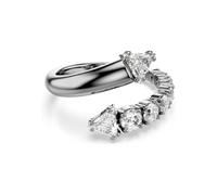 Swarovski Anello aperto Sublima, Taglio misto, Bianco, Placcato rutenio (58)