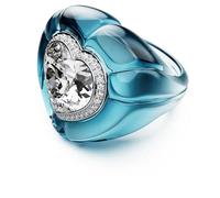 Swarovski Anello cocktail Dulcis, Taglio Heart, Pavé, Cuore, Blu