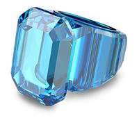 Swarovski Anello cocktail Lucent, Taglio ottagonale, Blu