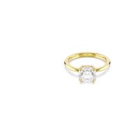 Swarovski Anello da cocktail di cocktail Stilly taglio rotondo, bianco, tono di oro placcato