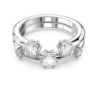 Swarovski Anello Constella, Set (2), Taglio rotondo, Bianco, Placcato rodio