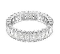 Swarovski Anello Matrix – Taglio baguette, Bianco, Placcato color argento