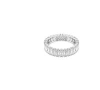 Swarovski Anello Matrix, Taglio baguette, Bianco, Placcato color argento