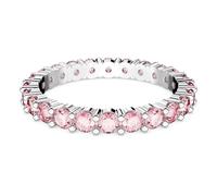 Swarovski Matrix Anello, con Zirconia Swarovski a Taglio Tondo, Placcato in Tonalità Rodio, Taglia 50, Rosa