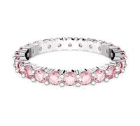 Swarovski Matrix Anello, con Zirconia Swarovski a Taglio Tondo, Placcato in Tonalità Rodio, Taglia 58, Rosa