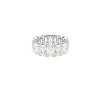 Swarovski Anello Matrix Vittore, Taglio baguette, Bianco, Placcato rodio, 55