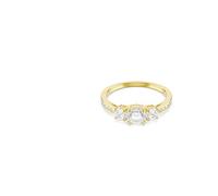 Swarovski Stilla Attract Anello taglio rotondo, Bianco, Placcato oro