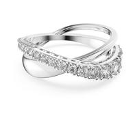 Swarovski Anello Twist, Taglio tondo, Bianco, Placcato rodio
