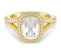 Swarovski Anello Una Angelic, Taglio Cushion, Bianco, Finitura oro 18K