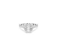 Swarovski Anello Una Angelic, Taglio Round, Bianco, Placcato color argento