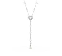 Swarovski Collana a Y Ariana Grande x, Taglio misto, Cuore, Bianco, Placcato rodio