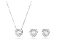 Swarovski, ,Accessories ,Donna ,Grigio ,ONE SIZE Unisex Ariana Grande x Set di Gioielli Mixed Cuts Cuore Bianco Rodiato 5720849