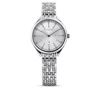Swarovski Attract Orologio, con CristalliSwarovski , Acciaio Inox e Bracciale di Metallo, Finitura in Bianco, Meccanismo al Quarzo, Tono Argentato