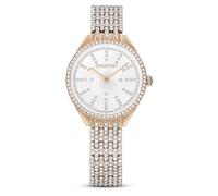 Swarovski Attract Orologio, con Full Pavé di CristalliSwarovski e Bracciale in Metallo, Placcato in Tonalità Oro Rosa, Meccanismo al Quarzo, Bianco