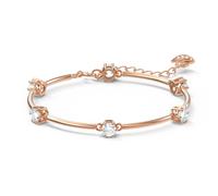 Swarovski Constella Braccialetto, con Zirconi Rotondi Swarovski e Placcato in Tonalità Oro Rosa, Lunghezza Regolabile, Collezione I, Bianco