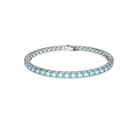 Swarovski 5648928 Braccialetto Matrix Tennis Taglio tondo Blu Placcato Rodio