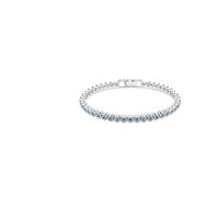Swarovski Bracciale Emily Tennis Imber Taglio Rotondo, Blu, Finitura Rodio