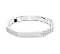 Swarovski Dextera Bracciale Rigido, con Pavé di Cristalli Swarovski, Forma Ottagonale, Placcato in Tonalità Rodio, Taglia L, Bianco